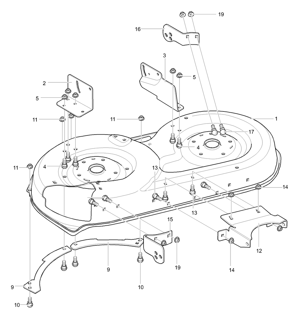 Deck Assembly (Part 1) Diagram and Parts List for 425608X58A 2001 Briggs and Stratton Lawn Tractor